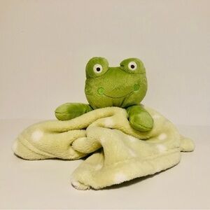 FROG Baby Lovey Green Polka Dot Soft Cuddle Toy Baby Plush Blanket